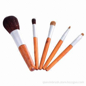 Bamboo Makeup Brushes with Aluminum Ferrule